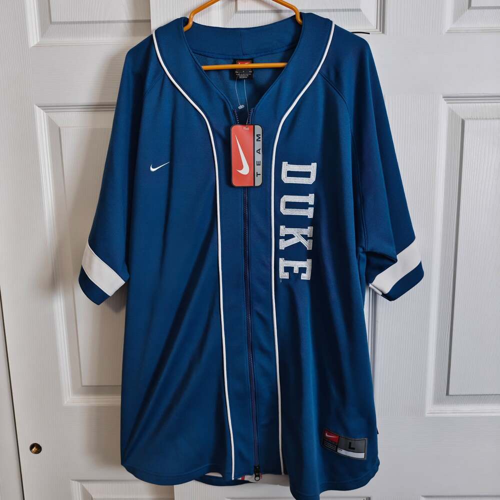 Nike Duke Blue Devils Full Zip Baseball Warm-Up Jersey Size L